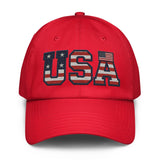 Under Armour® Patriot USA Flag Dad Hat - Red | Performance Moisture-Wicking | Embroidered Americana