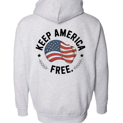 America First Full Zip Hoodie - Premium Patriotic Fleece Jacket | Durable Comfort - HoodieAmerica First