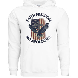 America First No Apologies Hoodie - Bold Patriotic Statement - America First