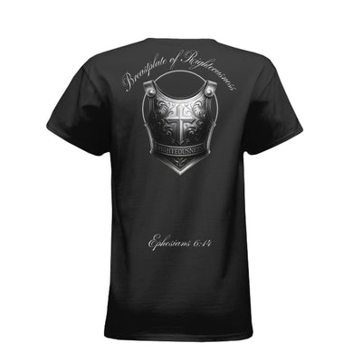 Breastplate of Righteousness Women's T-Shirt - Armor of God Christian Apparel - T-ShirtAmerica First