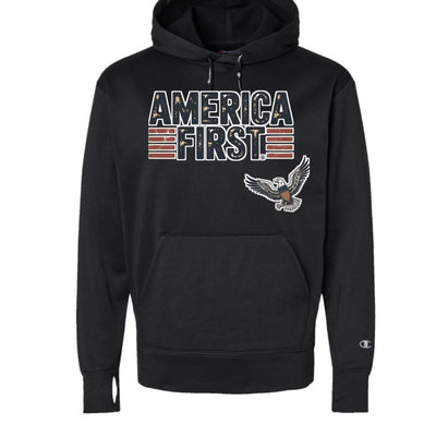 Champion America First Sport Hoodie - Sustainable Performance Sweatshirt | Eco - Friendly Athletic Wear - HoodieAmerica First