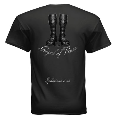 Gospel of Peace Men's T-Shirt - Armor of God Christian Apparel | Ephesians 6:15 - T-ShirtAmerica First