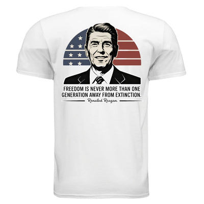 One Generation Away T-Shirt - Reagan Freedom Quote Patriotic Apparel | Soft Cotton Tee - T-ShirtMy Store