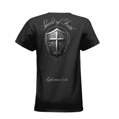 Shield of Faith Women's T-Shirt - Armor of God Christian Apparel for Women - T-ShirtAmerica First