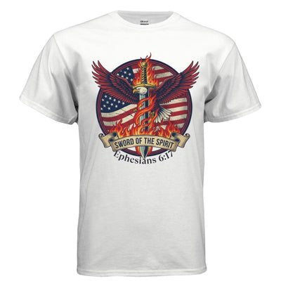 Sword of the Spirit Flag T-Shirt - Armor of God Patriotic Christian Apparel - America First