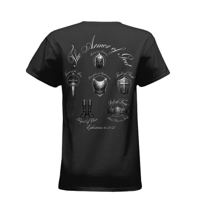 The Armor of God Women's T-Shirt - Complete Spiritual Armor Christian Apparel - T-ShirtAmerica First
